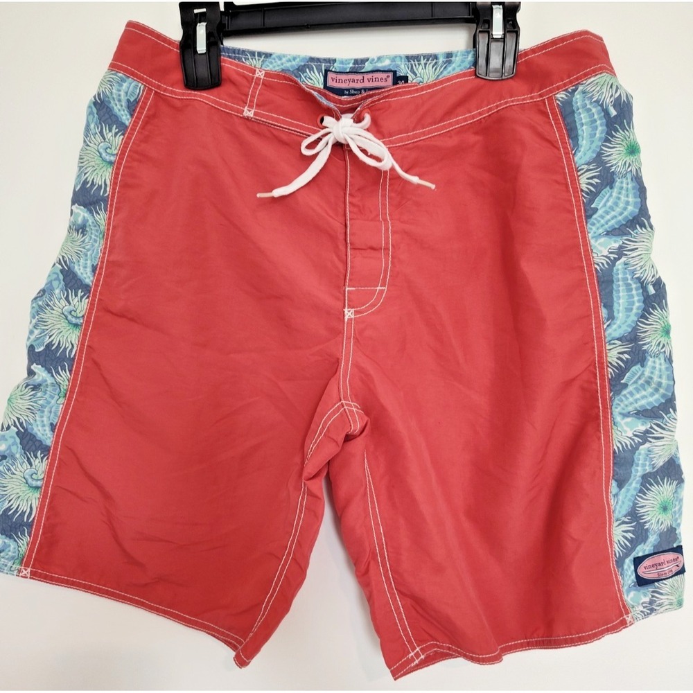 Vineyard Vines by Shep & Ian Board Shorts Size 34 Coral Red